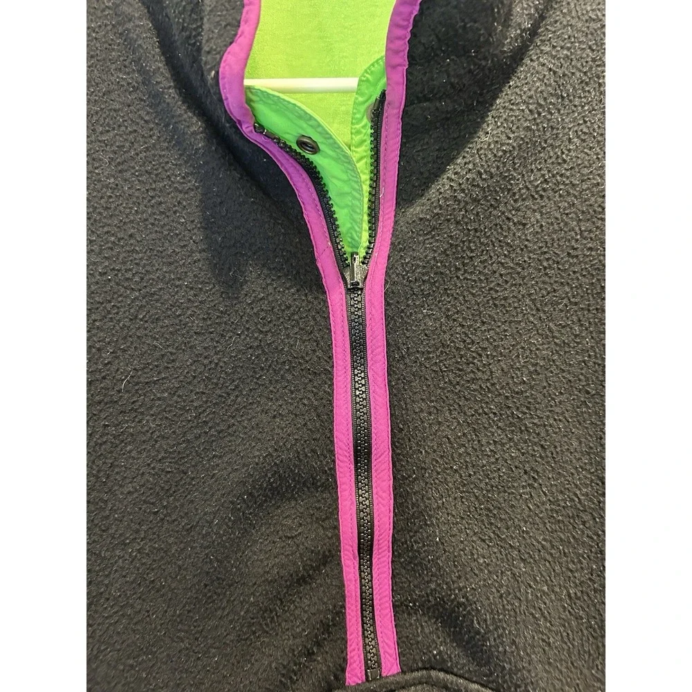Vintage Gap Arctic Light Fleece Reversible Anorak Jacket XL Lime Green Black 90s